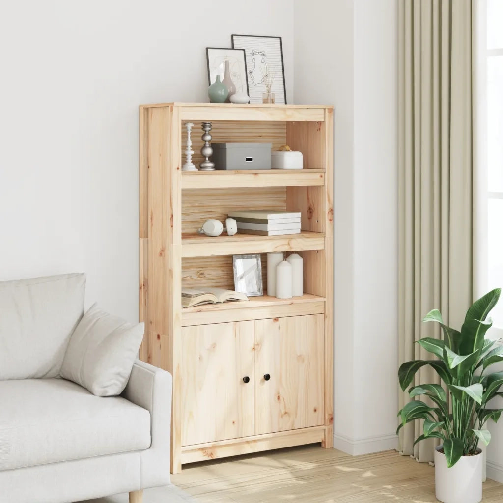 Credenza-Buffet-Armadio da cucina 80x35x154 cm in Legno Massello di Pino