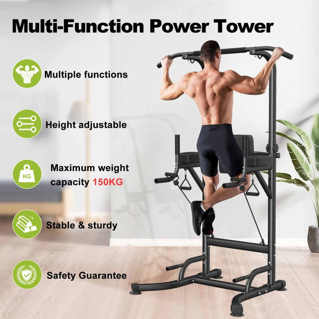 Stazione Fitness Multifunzione - RATTANTREE - Fitness Strength Station con barra per trazioni - caricabile 330LBS
