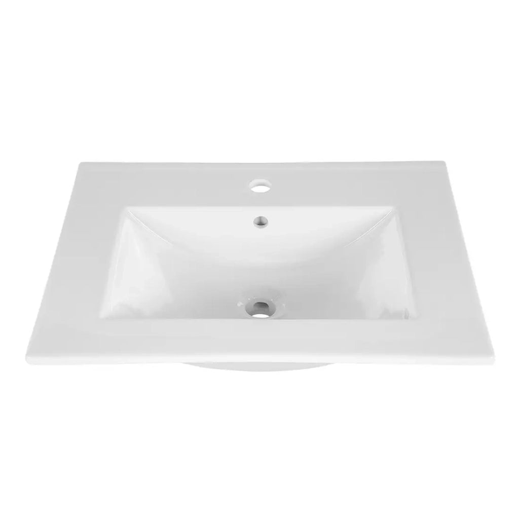 Lavabo da incasso AXIS 60 cm in ceramica bianco lucido