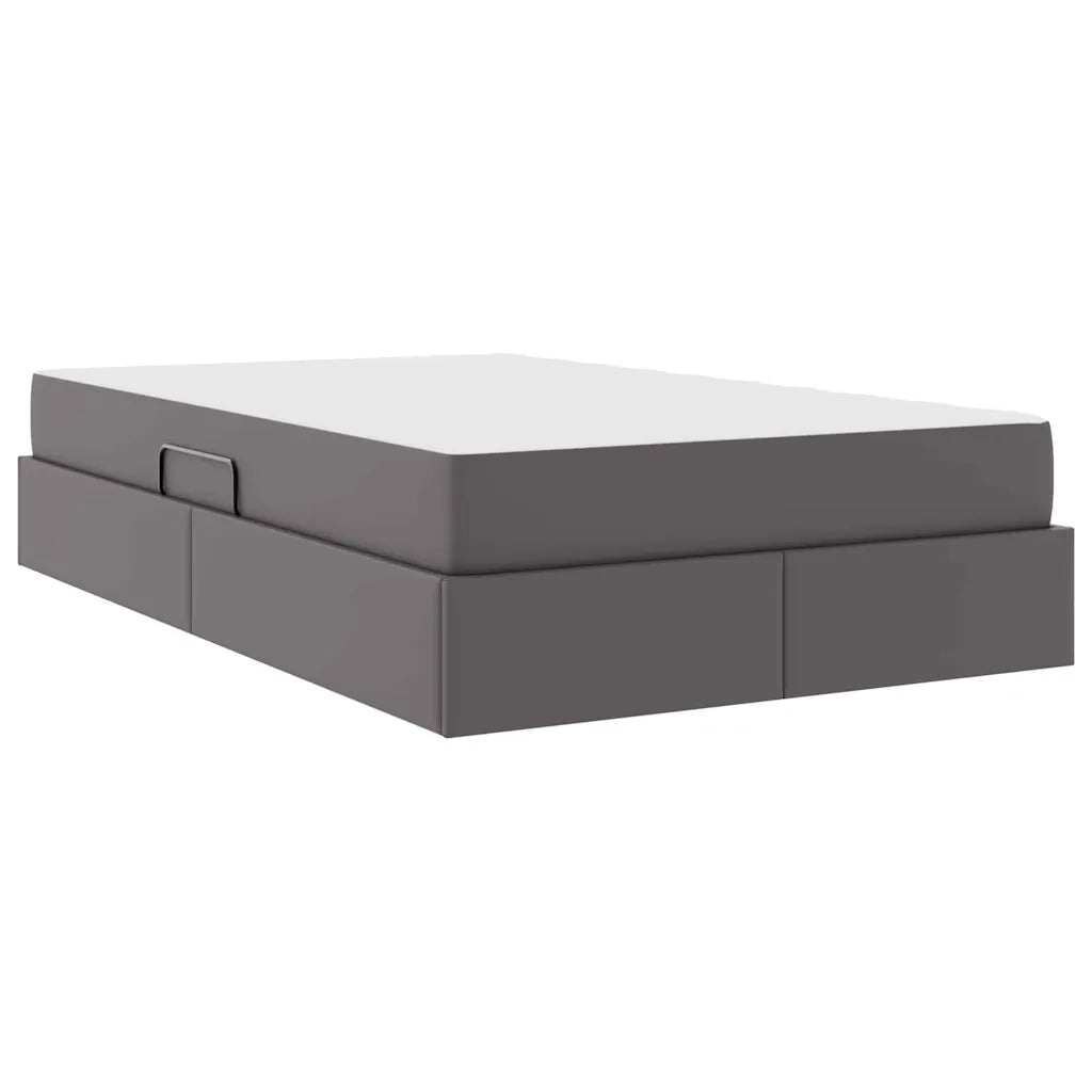 Letto con contenitore e materasso 2 pcs Grigio Pelle 3399606
