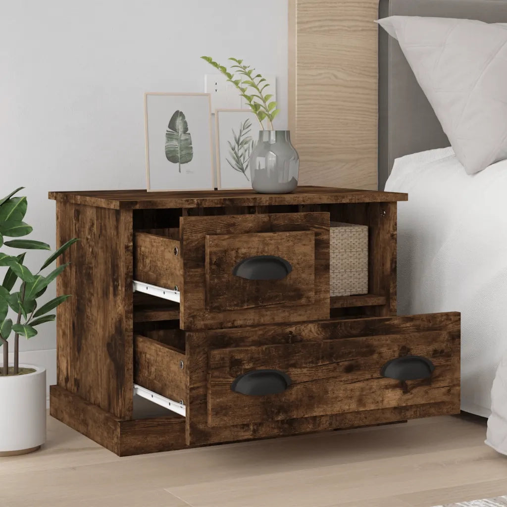 Comodino-Tavolino da notte Rovere Fumo 60x39x45 cm