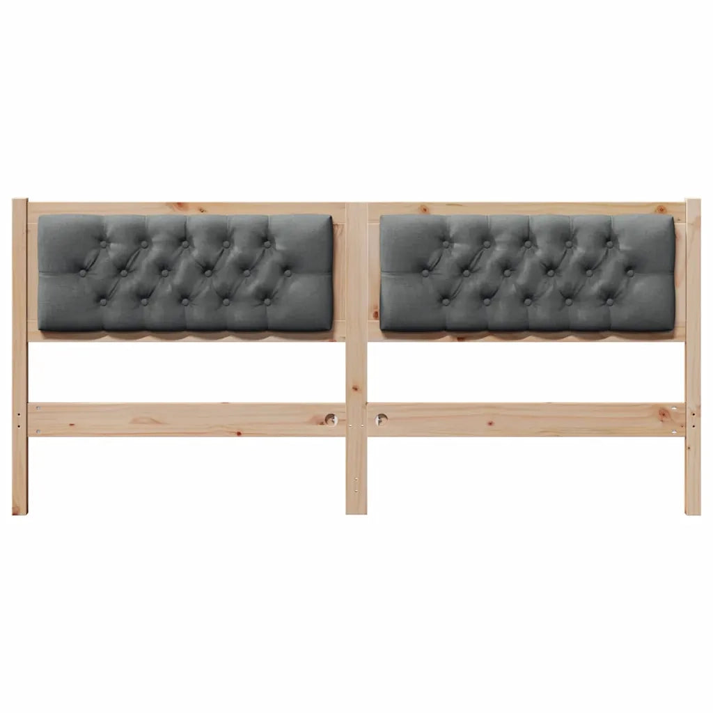 Testiera marrone e grigio scuro 180 cm Legno di pino massello 878995