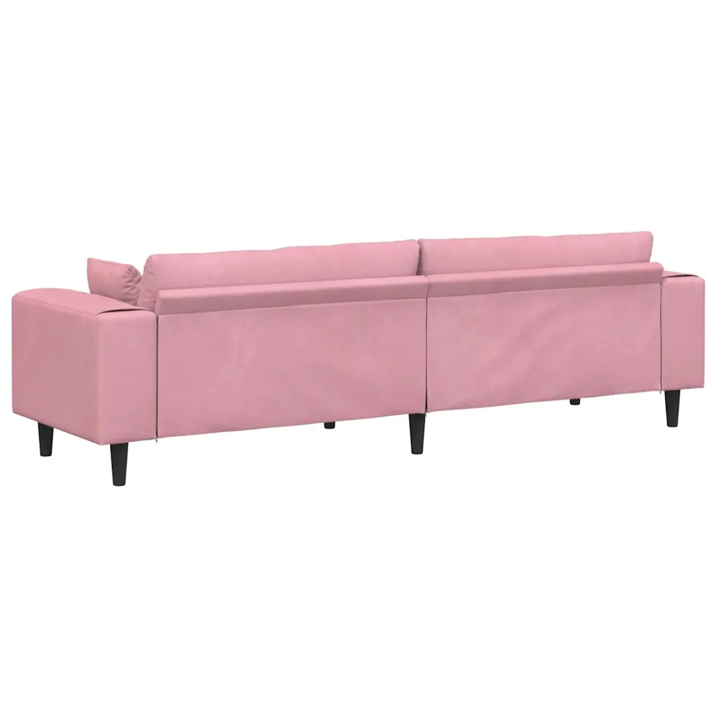 Divano con cuscino-Sofa con cuscino-Divanetto Rosa 250 x 77 x 76 cm Velluto