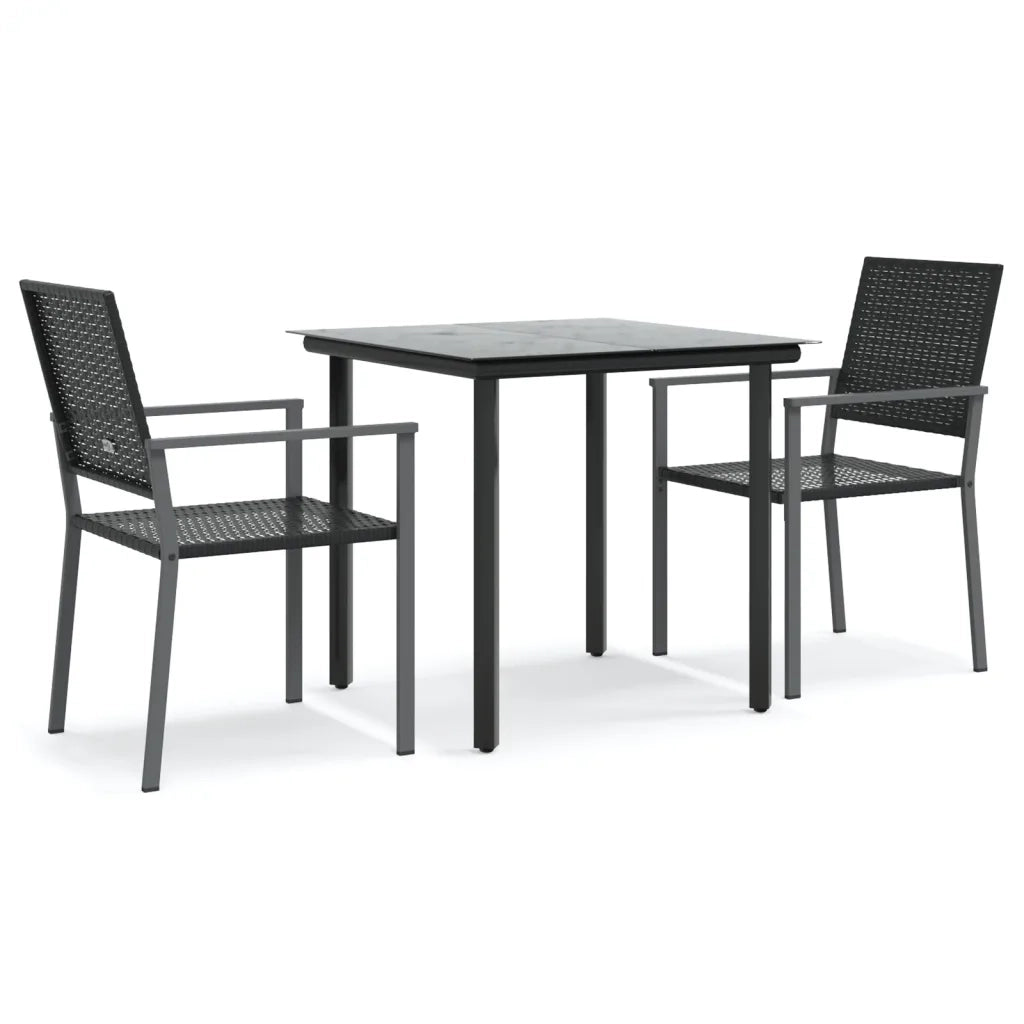 Set da Pranzo da Giardino 3 pz in Polyrattan e Acciaiocod mxl 77274