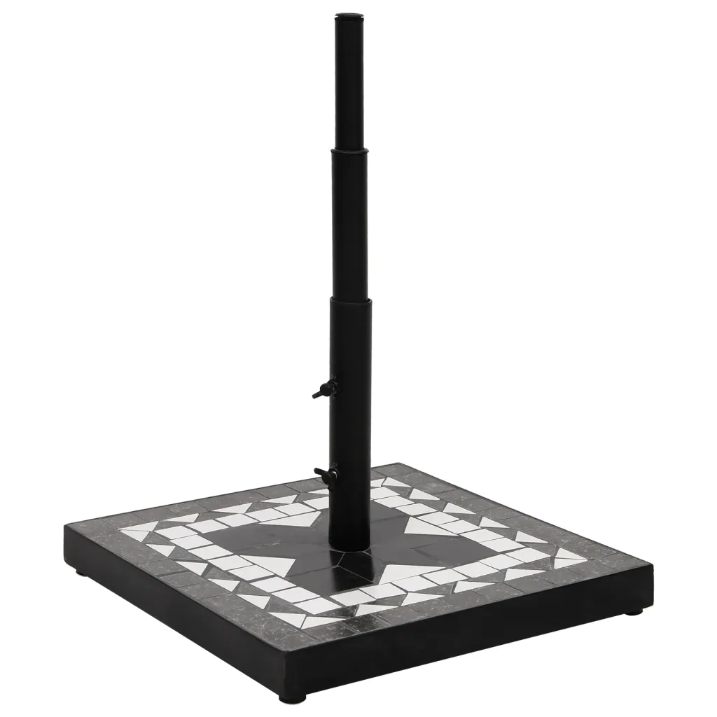 Base per Ombrellone Nero e Bianco Quadrata 12 kg CFW4601056
