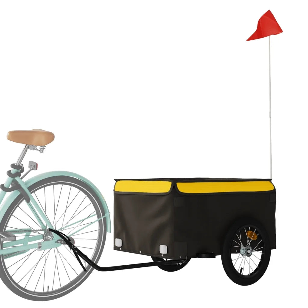 Rimorchio da Bici Nero e Giallo 45 kg in Ferro CFW6908556