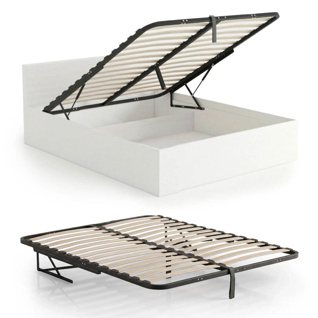 Rete Letto in Metallo con Pistoni a Gas 28 Doghe Divisibile 140x200 cm