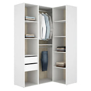 Armadio Camera da Letto Poyner, Guardaroba Grande Modulabile, 85x205h cm Bianco