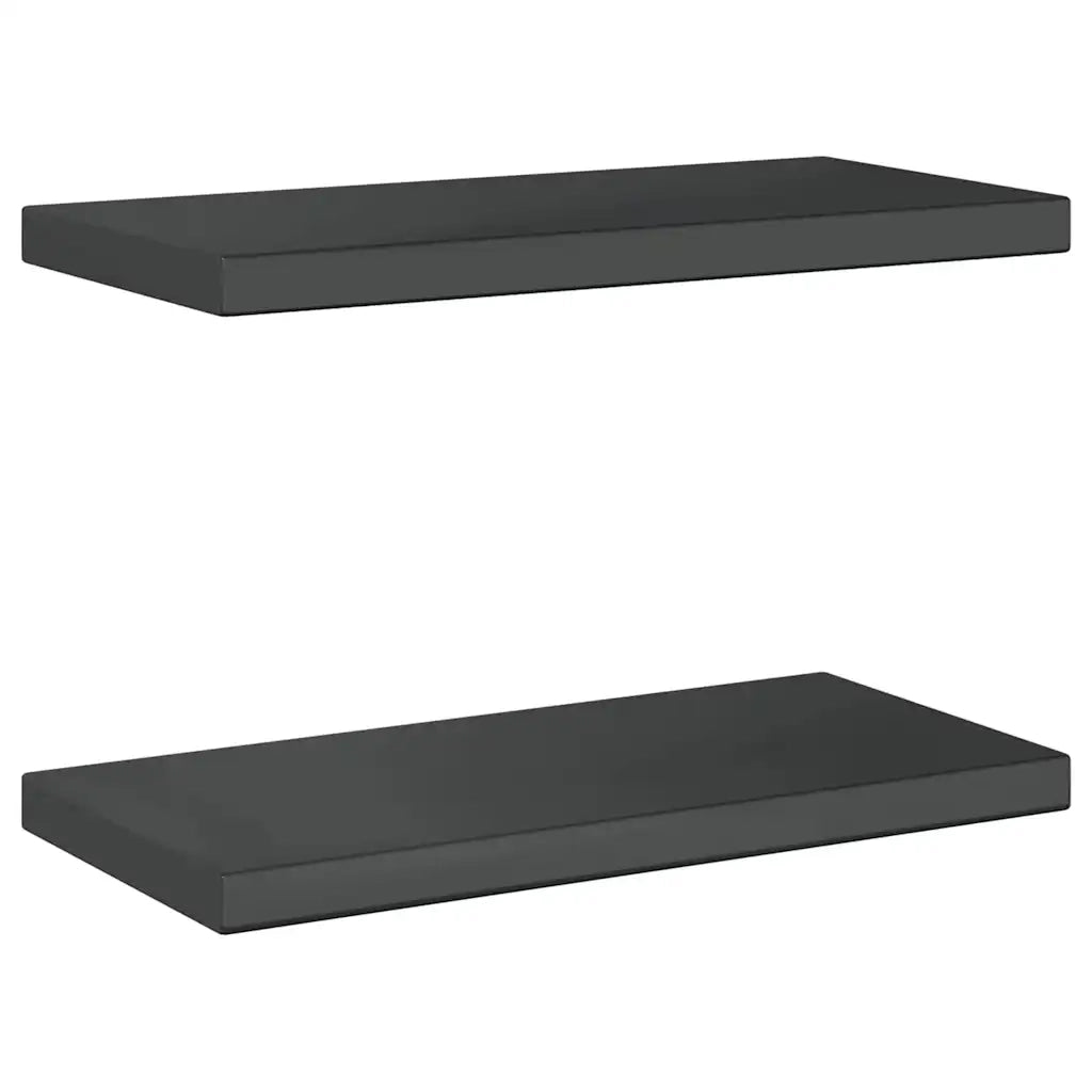 Mensole a Muro 2 pz 50x23,5 cm Nero in Acciaio Inossidabile 30295