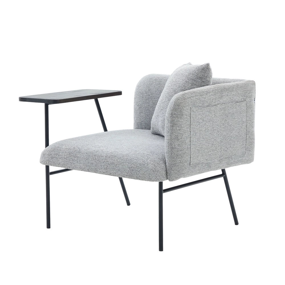 Poltrona con Poggiapiedi e Tavolino ¨C MINIMAL ¨C Tessuto, Grigio