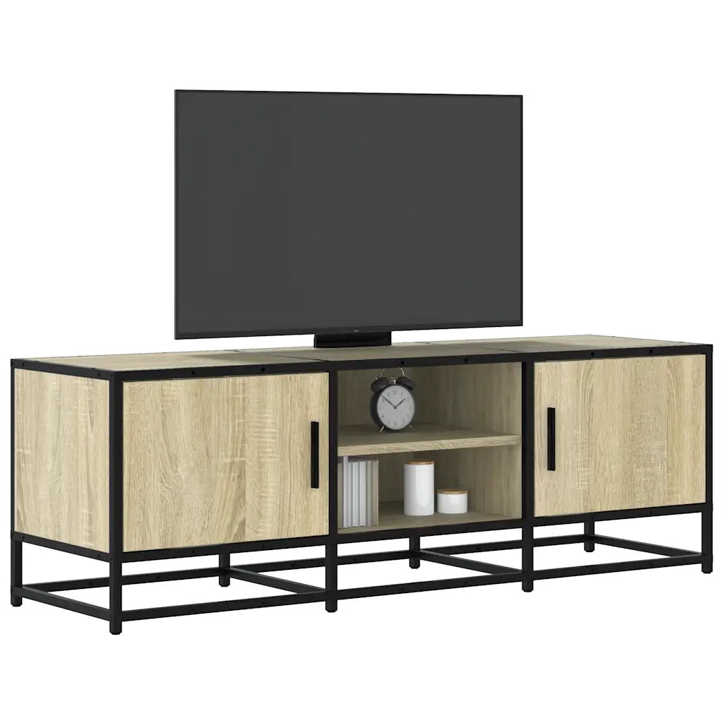 Mobile TV Rovere Sonoma 120x35x41cm Legno Multistrato e Metallo