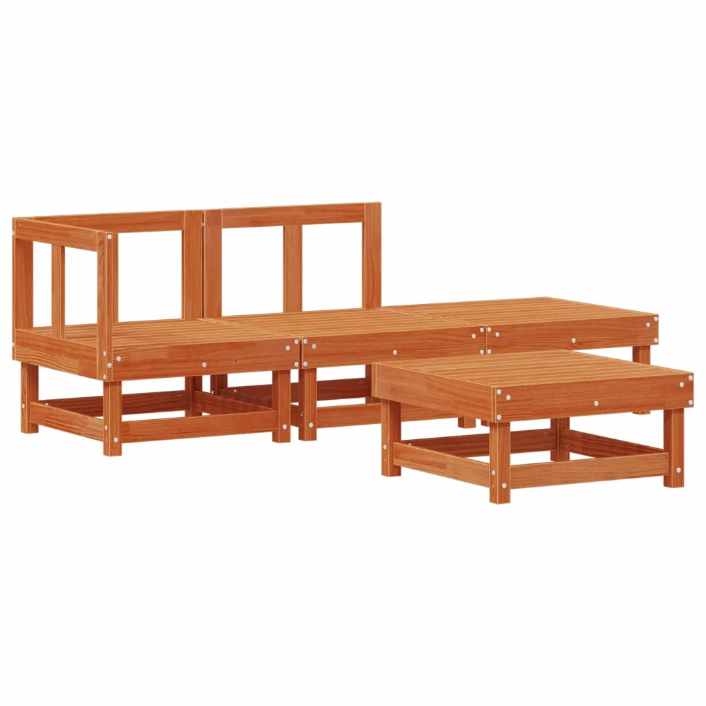 Set Lounge da Giardino 4 pcs Marrone Cerato
