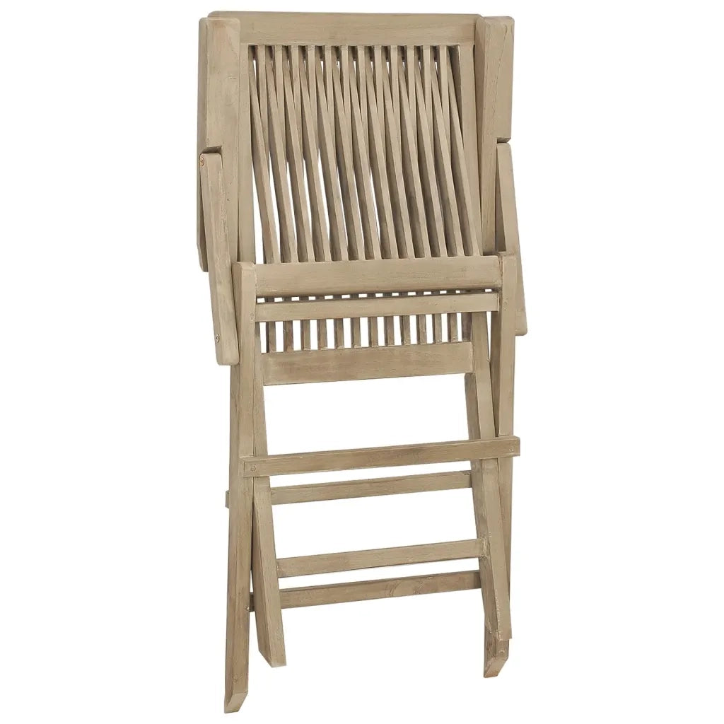 Sedie Giardino Pieghevoli 2pz Grigie 56x61x89 cm Massello Teak 362764