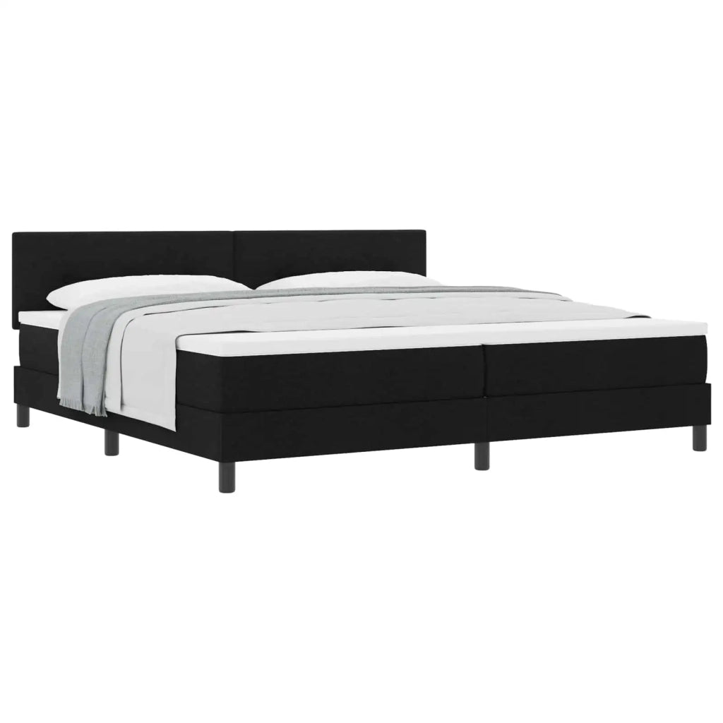 Letto a molle con testiera Nero 200 x 200 cm Tessuto 3338715