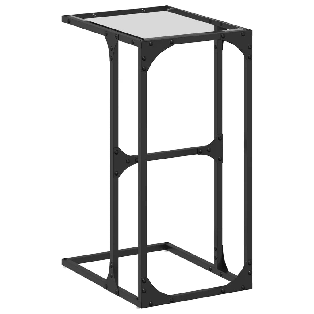 vidaXL Tavolino con Vetro Trasparente 40x30x61,5cm in Acciaio