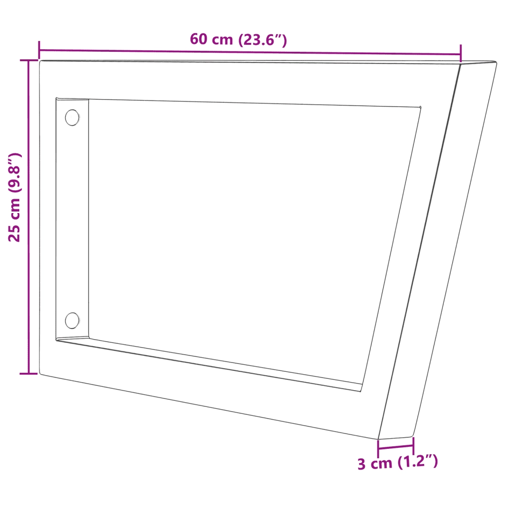 Reggimensole per Lavabo 2 pz Nere Trapezio in Acciaio 4007289