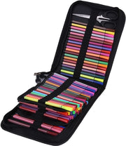 Etui per pennarelli 120 slot - tela - portatile - leggero - organizzatore - cintura elastica - astuccio per pennarelli