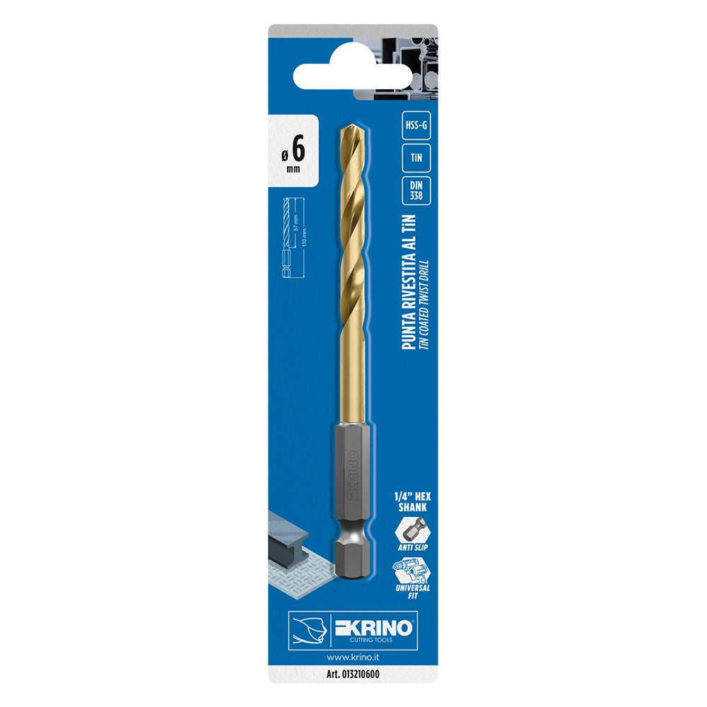 Punta Rettificata Rivestita al Titanio x l. Cf da 1 Pezzo Krino Ø 6 110 mm