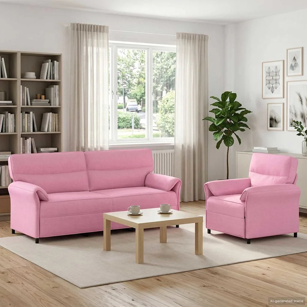 Set di divani 2 pz Rosa Tessuto 3424883