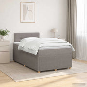 Letto box spring con materasso Tortora 120 x 200 cm Tessuto 3451444