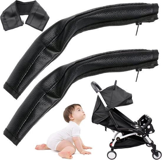 Accessorio per passeggino Handset Cover - Copertura PU Pelle - Manubrio Universale - 2 Pezzi - Per la maggior parte dei passeggini.