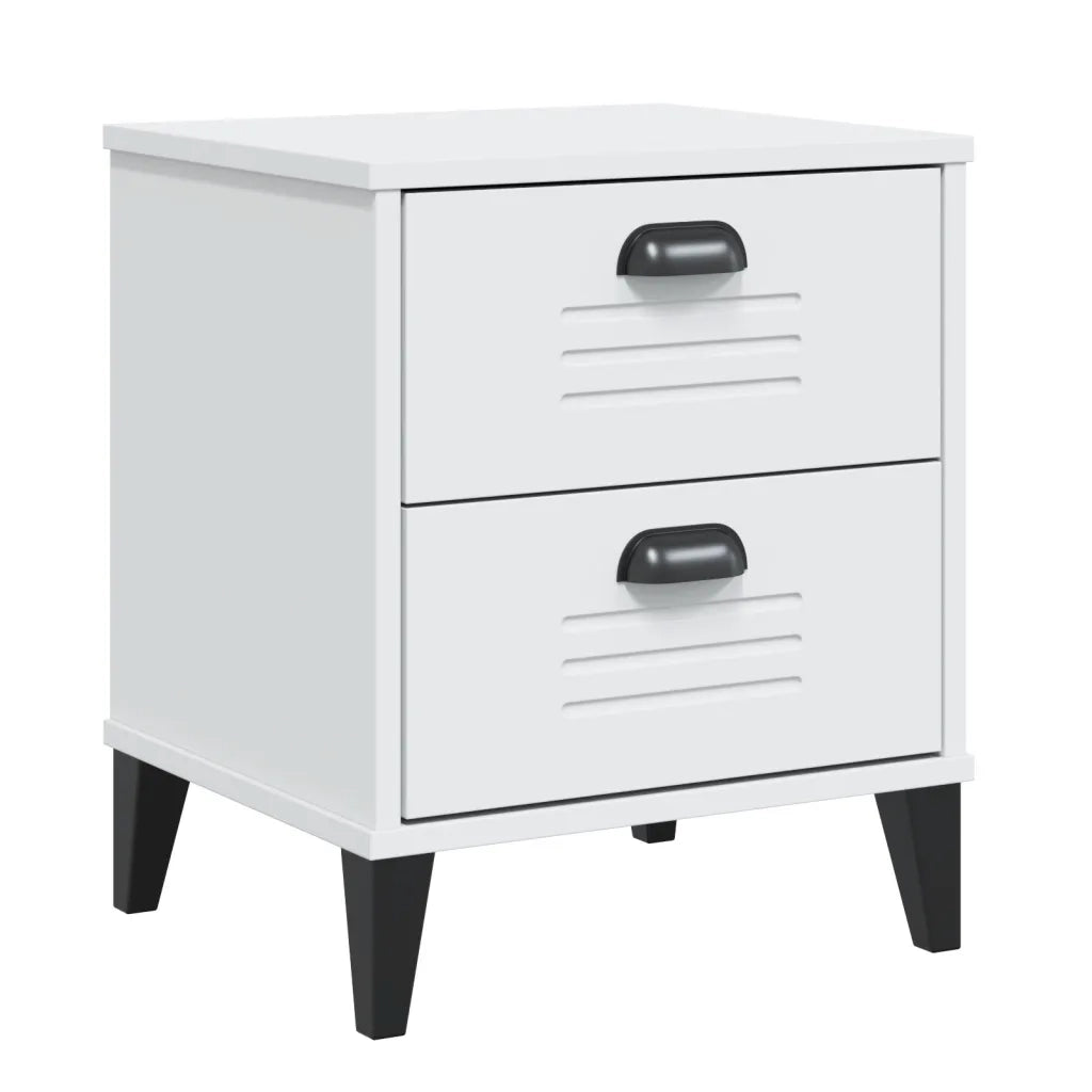 Comodino VIKEN Bianco in Legno Massello di Pinocod mxl 114734