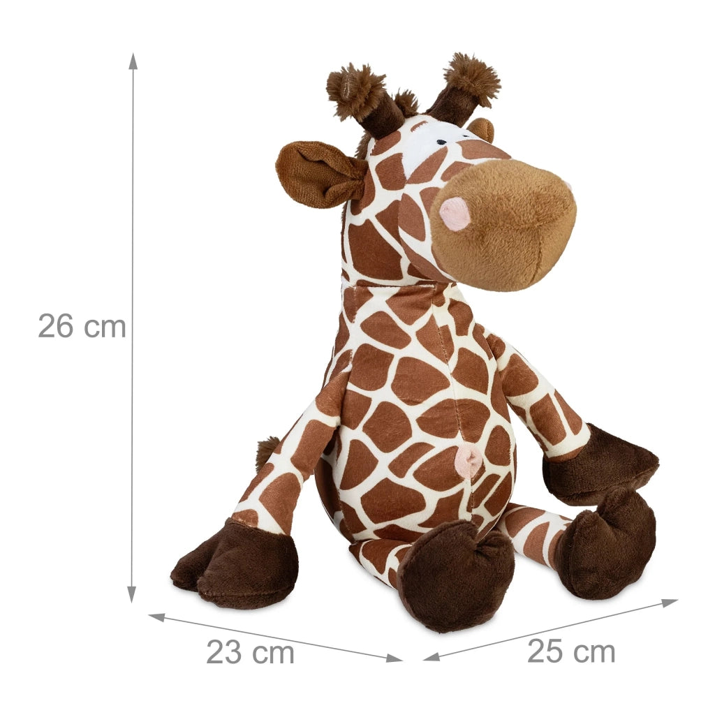 Fermaporta decorativo a forma di giraffa stanza bambini 30 x 20 x 15 cm uso sicuro in tessuto beige 13_0013477