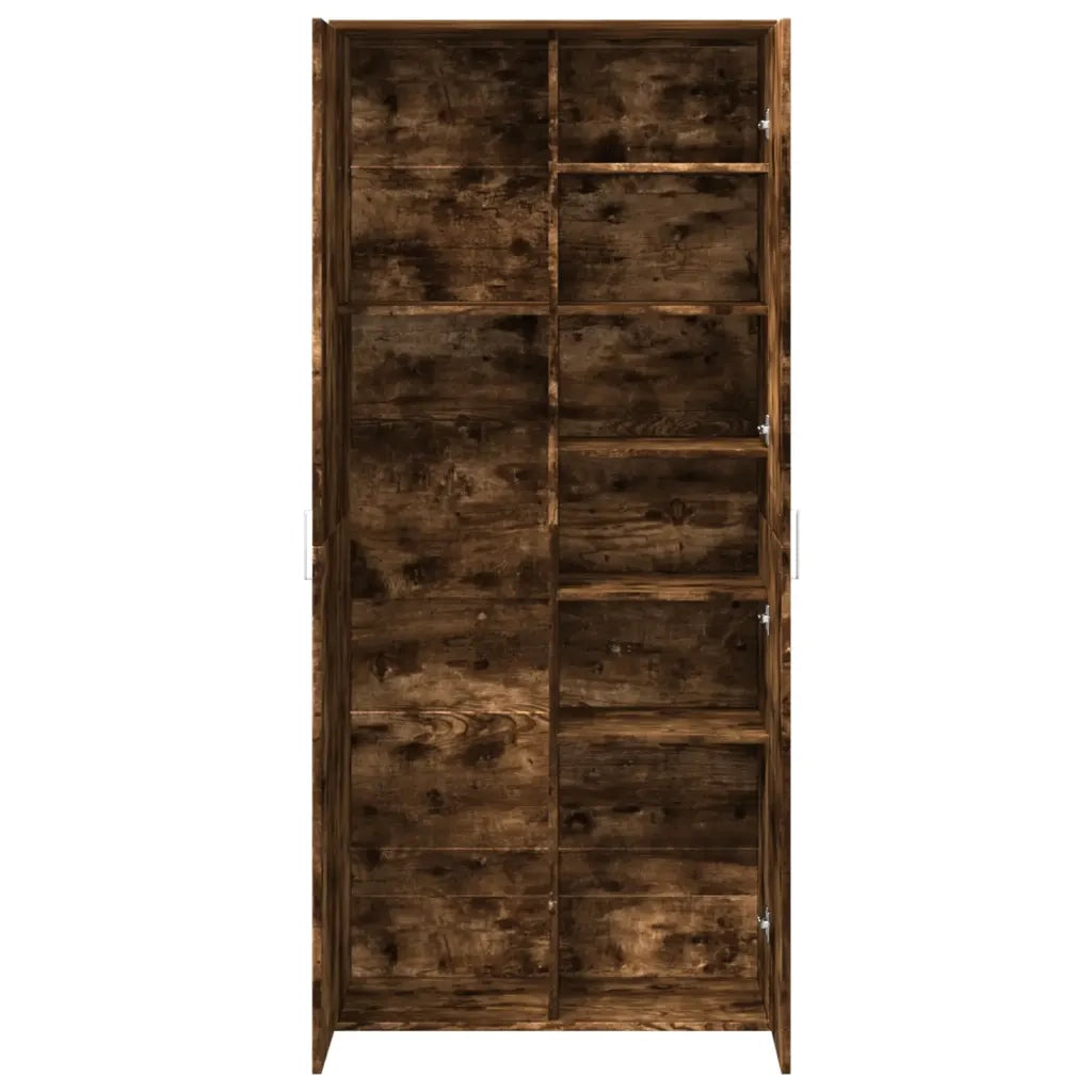 Credenza | Madia | Buffet da pranzo | Armadio da pranzo Rovere Fumo 80x35x180 cm in Legno Multistrato