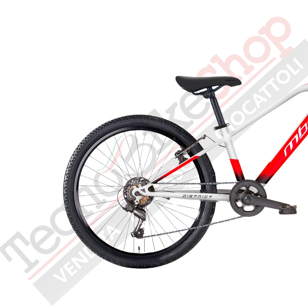 Bicicletta MTB da Ragazzo MBM District 24" con Cambio 7 Velocità-Bianco