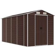 Casetta da giardino cabina ripostiglio casetta da esterno robusta casetta per attrezzi 191 x 385 x 198 cm acciaio zincato marrone 02_0022271