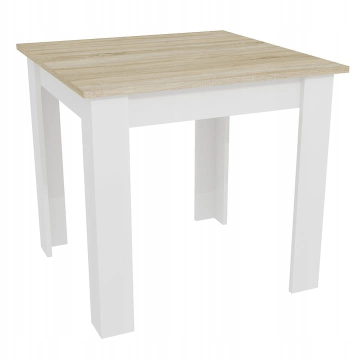Set di tavolo quadrato Valora 80x80 Sonoma Oak + 4 sedie RIKX bianche x4