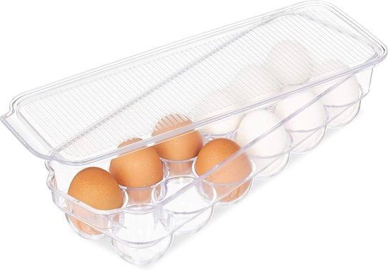 Eseguimento per frigorifero - adatto per 12 uova - contenitore per uova in plastica con coperchio