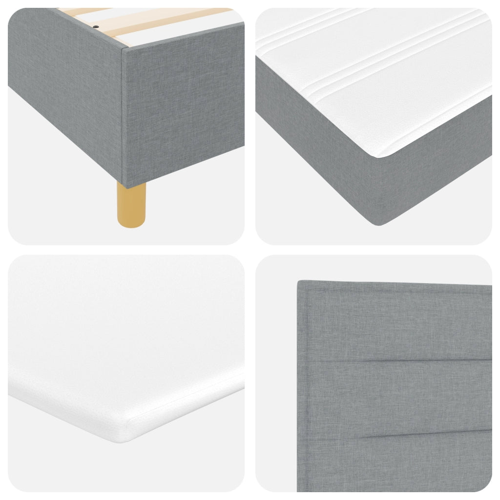 Letto a Rete con Materasso Grigio Chiaro 140x200 cm Tessuto