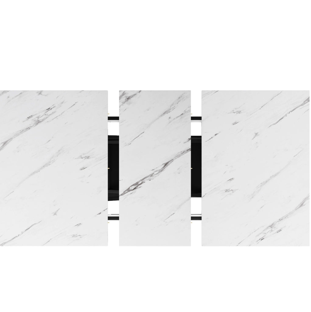 Tavolo da pranzo allungabile 120-160x80x75 cm; MDF e metallo; bianco e nero