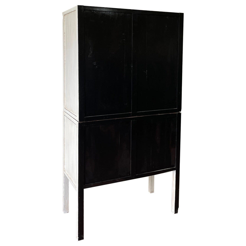 Armadio in legno bianco fatto a mano 96x42x175h cm
