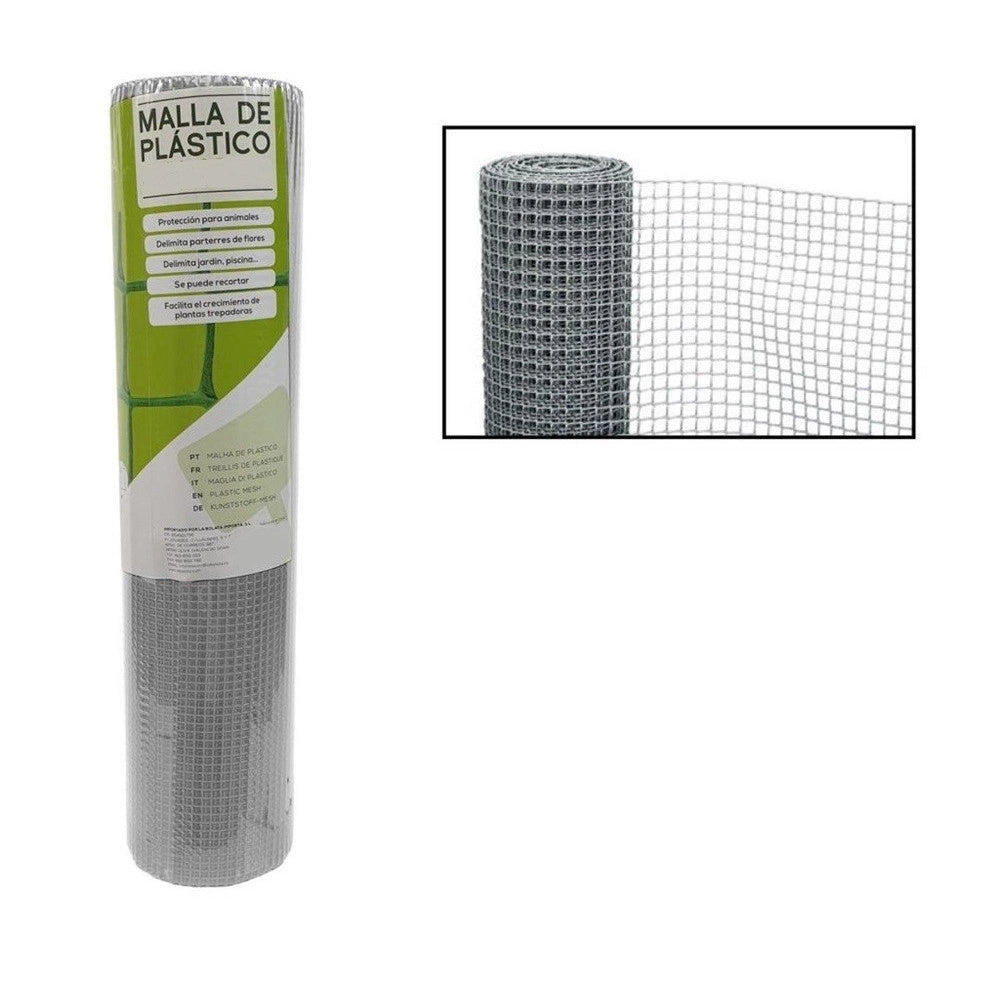 Trade Shop - Rete Di Plastica Protettiva 1 X 5 Mt Grigio Per Cancelli Recinzioni Balconi 206614 -