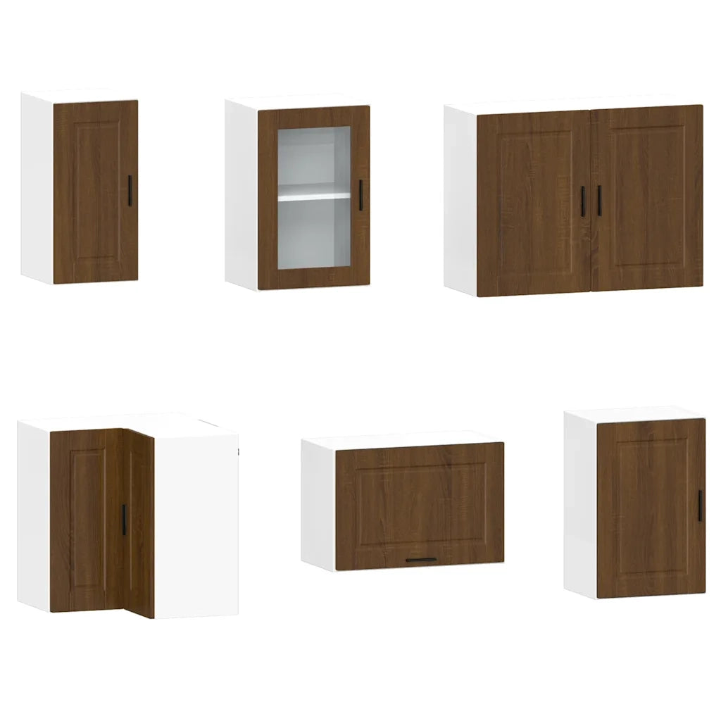 Set Mobili da Cucina 11 pz Porto Rovere Marrone in Truciolato