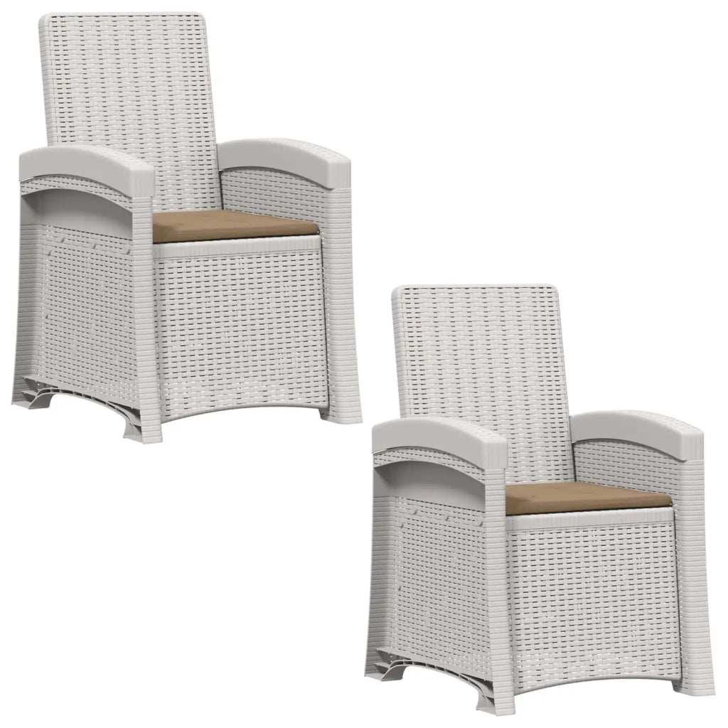 Sedia da giardino reclinabile effetto rattan 2 pz PP 8012026