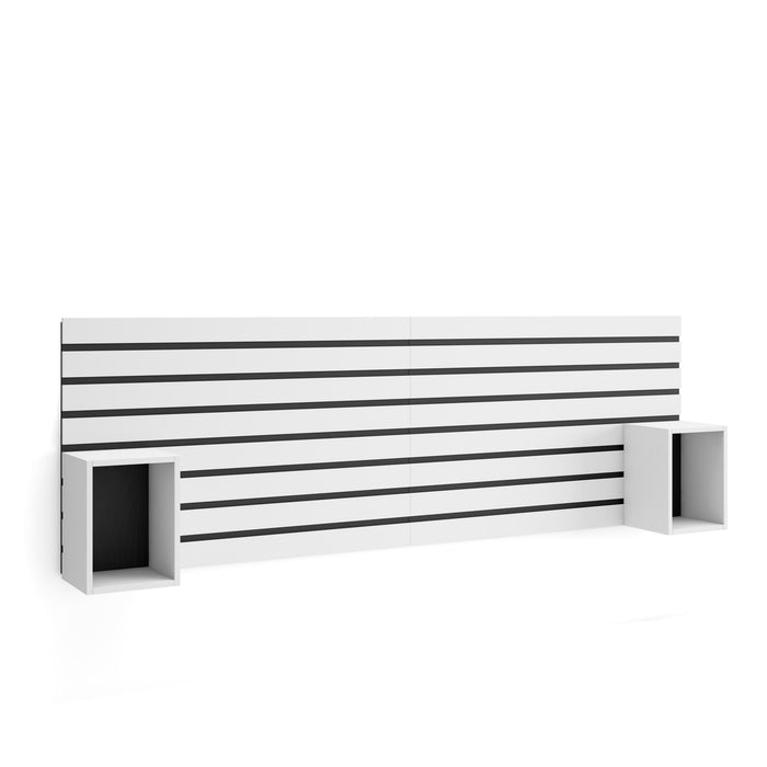Testiera e Comodini, 214x70x3cm, Letto 135,140,150,160cm, Pannelli, Bianco RF3567