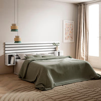 Testiera e Comodini, 214x70x3cm, Letto 135,140,150,160cm, Pannelli, Bianco RF3567