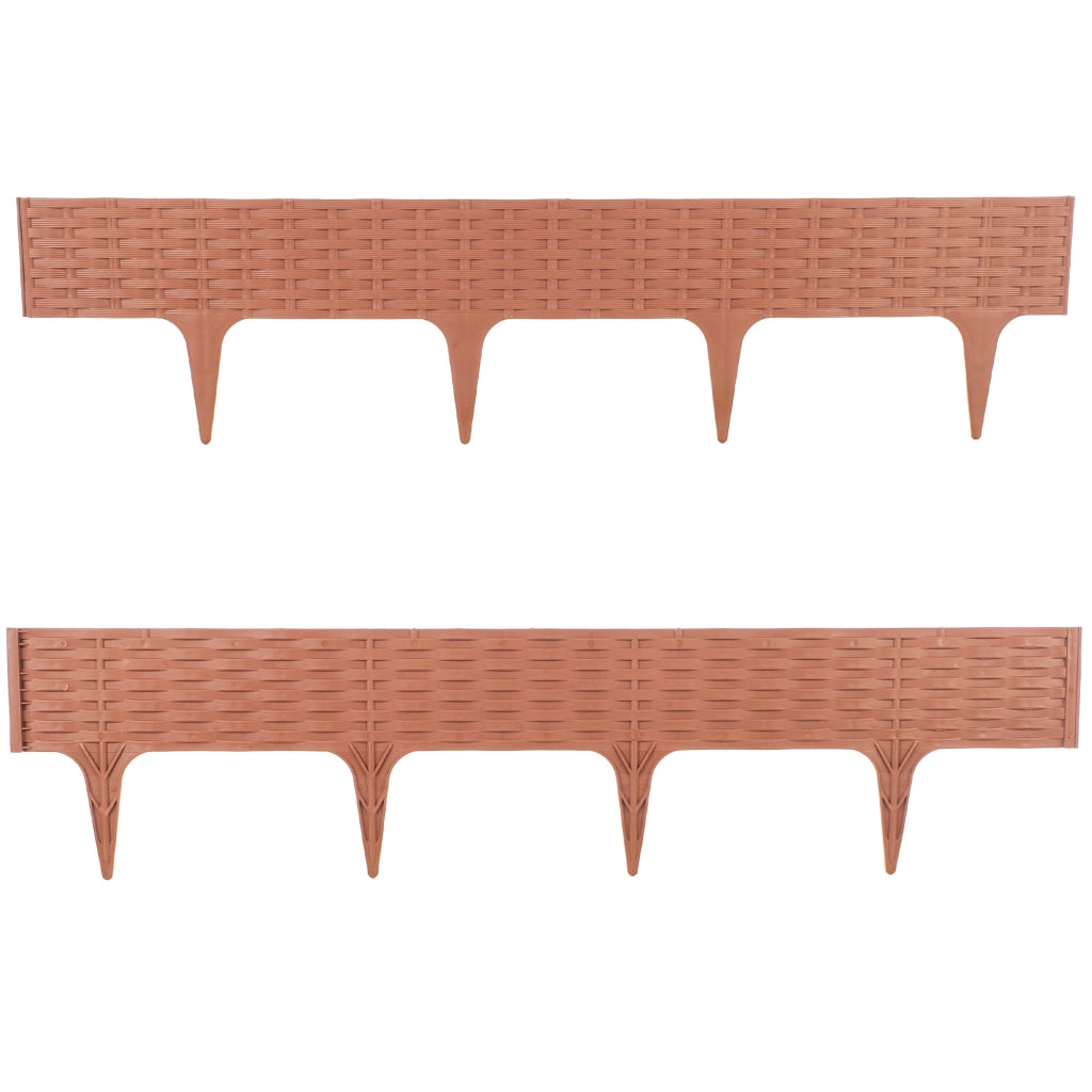 Bordura per prato KADAX, recinzione a palizzata per vialetto, terracotta, 390 cm, 5 pezzi