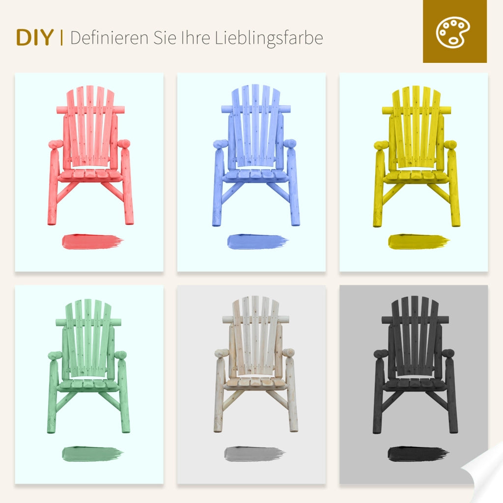 Sedia Adirondack ¨C zephmum ¨C Legno Naturale 83x68x101 cm