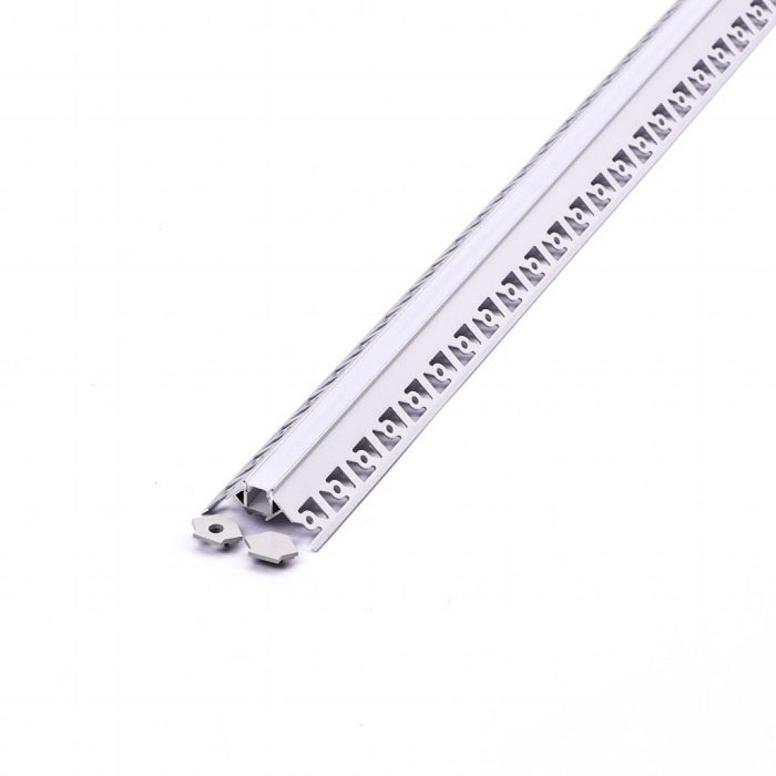 Kit di montaggio della striscia a LED con angolo esterno in alluminio diffuso