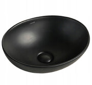 LAVABO DA APPOGGIO IN CERAMICA NERA OPACA 41x33 cm DA LOFT  POSIZIONARE SU PIANO OVAL