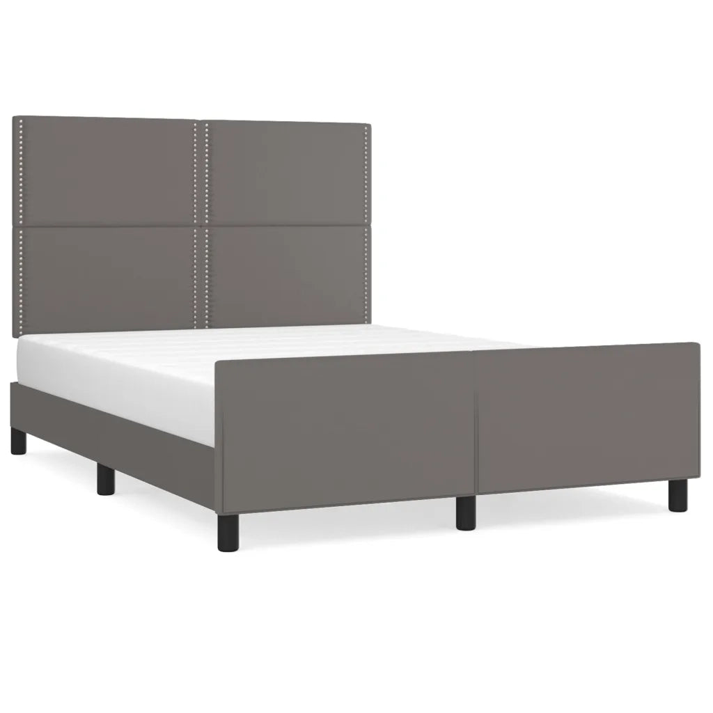 Giroletto con Testiera Grigio 140x200 cm in Similpellecod mxl 73936