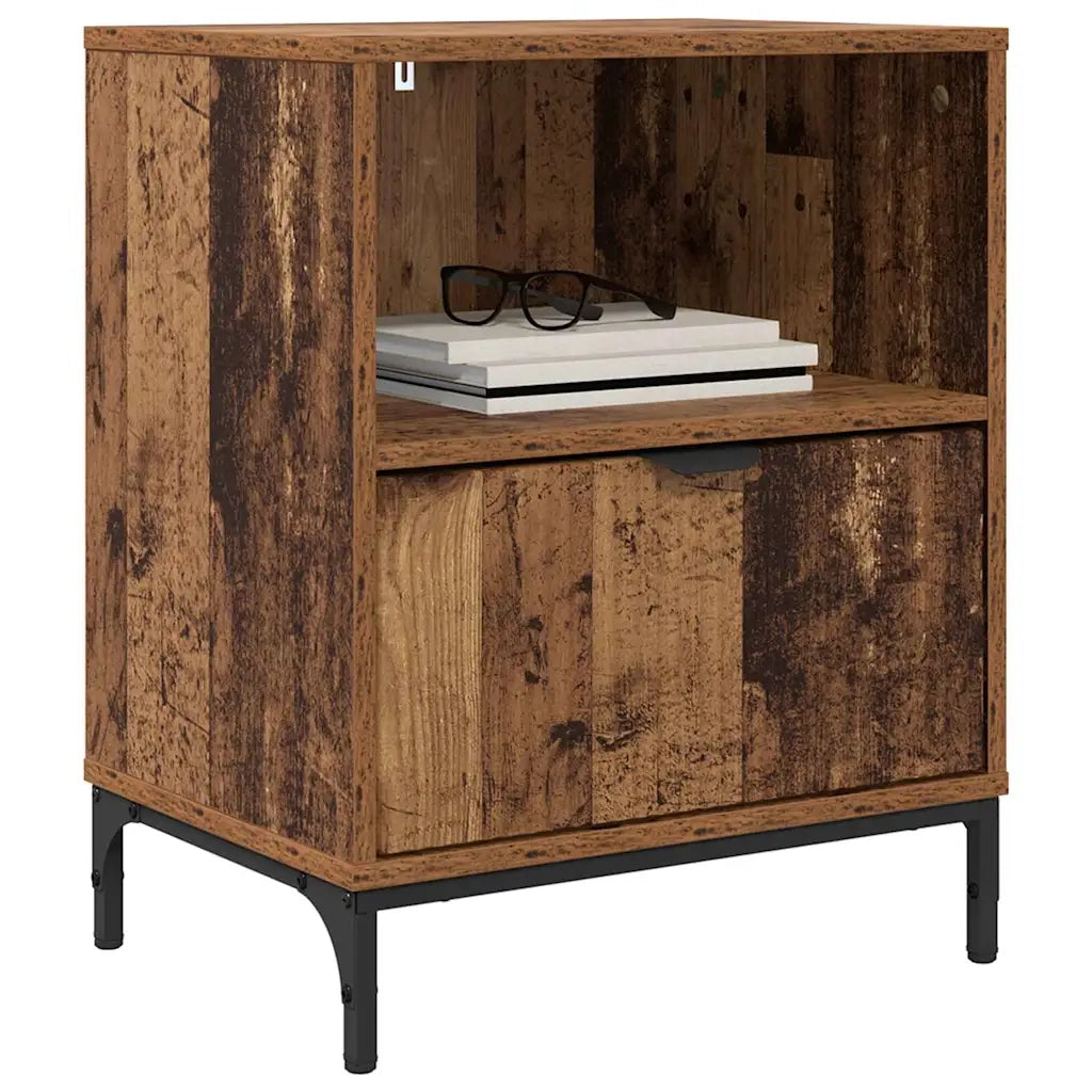 Armadio da Notte con cassetto Legno vecchio 49 x 36 x 61 cm
