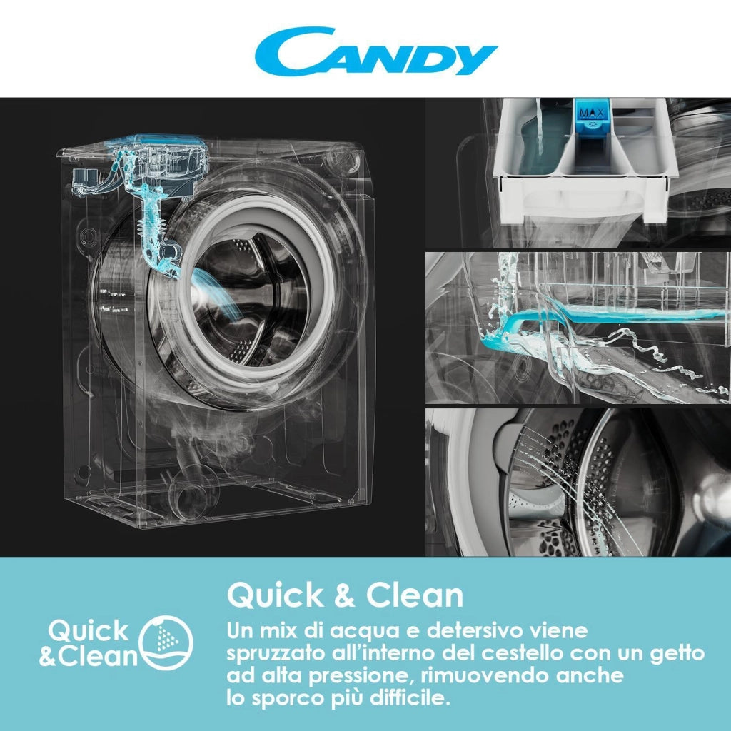 Candy RapidÓ RO 14104DWME/1-S lavatrice Libera installazione Caricamento frontale 10 kg 1400 Giri/min A Bianco