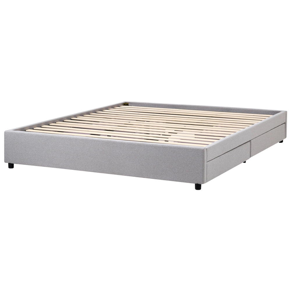 Letto matrimoniale in Tessuto grigio chiaro con Cassetti 180 x 200 cm Design tradizionale