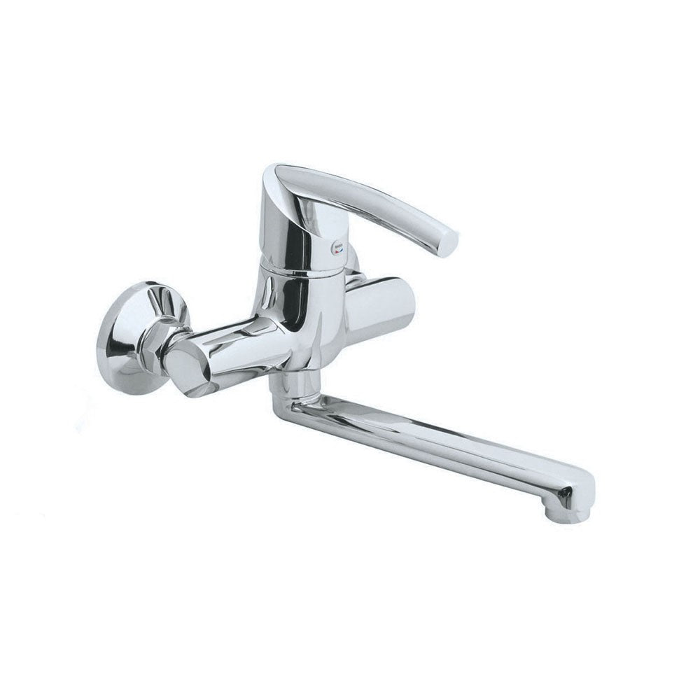 Miscelatore a parete per lavello cromato - Serie Fly