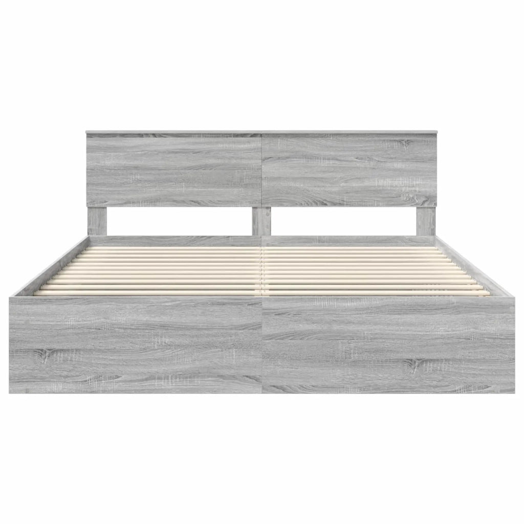 Struttura del letto con testiera Grigio Sonoma 200 x 200 cm 3407837